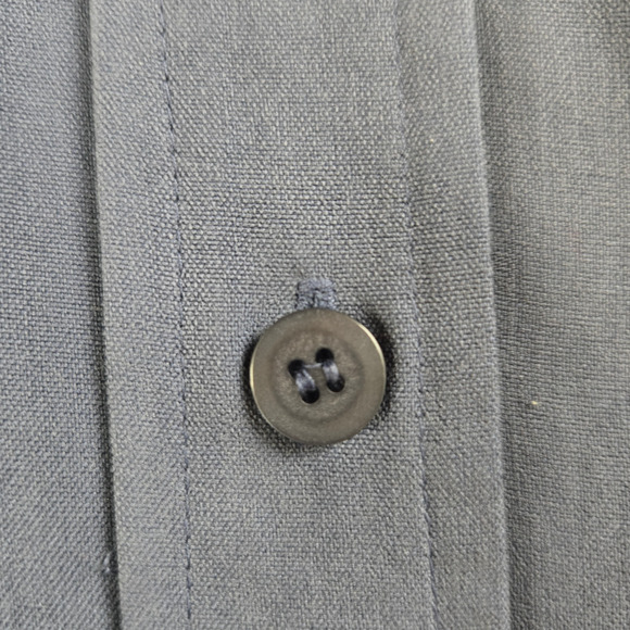 90s Vintage Slate Blue Silk Soft Button Up Classic Relaxed Fit Blouse Size XL - Picture 4 of 6